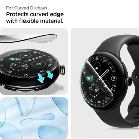 Folia Hydrożelowa Spigen Elite Shield 'EZ Fit' 2-Pack Google Pixel Watch 3 / 4 / 5 (41 mm) - Przezroczysta