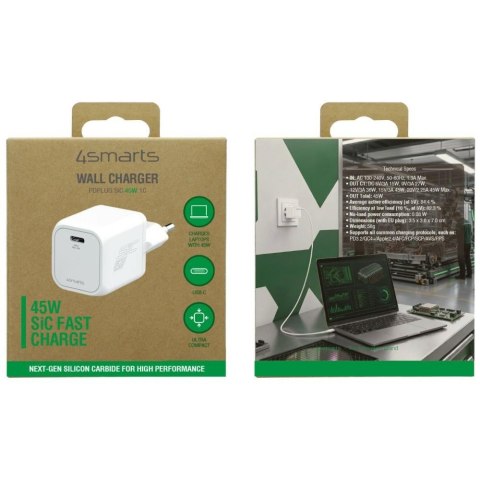 Ładowarka sieciowa 4smarts PDPlug Si C 45W USB-C biały
