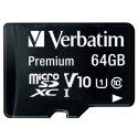 Verbatim Karta micro SDXC 64GB V10+ adapter czarny/black 44084