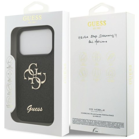 Etui Guess Fixed Glitter Big 4G do i Phone 18 Pro / 17 Pro czarny