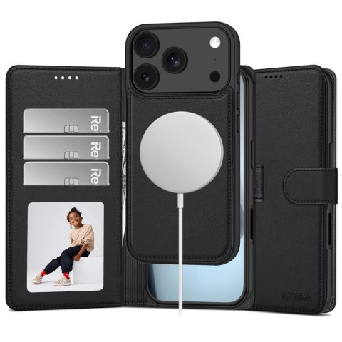 Etui Tech-Protect portfelowe Wallet MagSafe do iPhone 17 Pro Max / 18 Pro Max - Matowe Czarne
