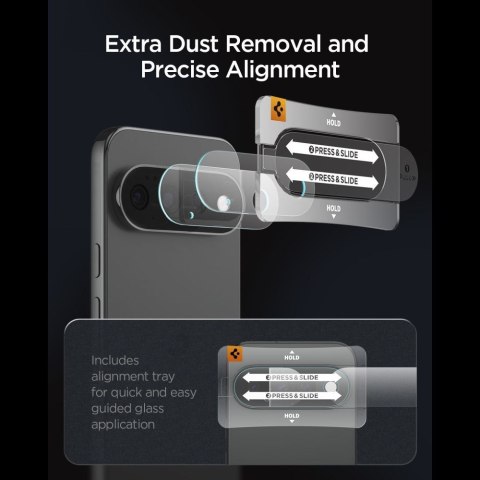 Osłona Aparatu Spigen Optik Pro Glas.tR EZ Fit Camera Protector 2-Pack do Google Pixel 11 Pro - Przezroczysta