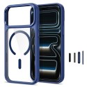 Etui Tech-Protect MagMat MagSafe CC do iPhone 17 Pro / 18 Pro - Ciemnoniebieskie / Przezroczyste