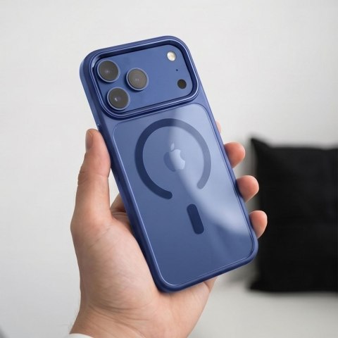 Etui Tech-Protect MagMat MagSafe CC do iPhone 17 Pro / 18 Pro - Ciemnoniebieskie / Przezroczyste
