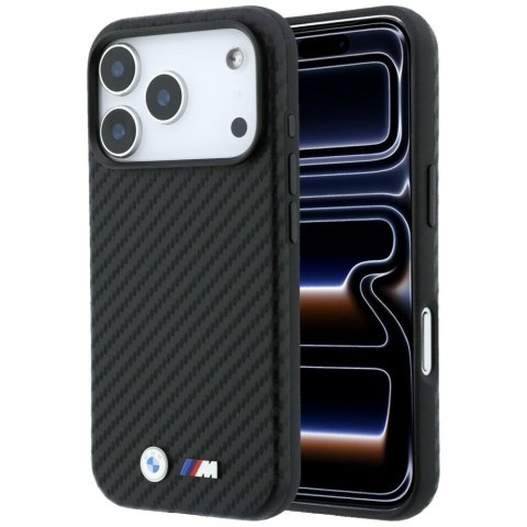 Etui BMW M Carbon Metal Logo Mag Safe do i Phone 18 Pro / 17 Pro czarny