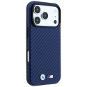 Etui BMW M Carbon Metal Logo Mag Safe do i Phone 18 Pro / 17 Pro granatowy