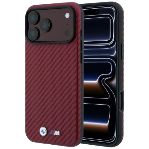Etui BMW M Carbon Metal Logo Mag Safe do i Phone 18 Pro Max / 17 Pro Max bordowy