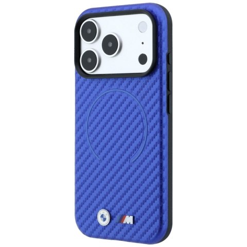 Etui BMW M Carbon Printed Ring Mag Safe do i Phone 18 Pro / 17 Pro niebieski