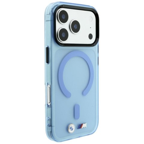 Etui BMW M IML Frosted Metal Logo & Trims Mag Safe do i Phone 18 Pro Max / 17 Pro Max niebieski
