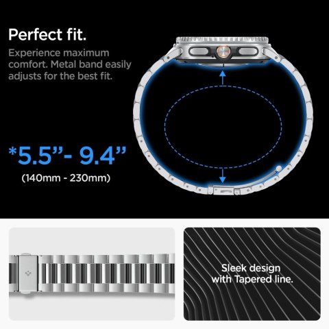 Bransoleta spigen modern fit pasek do samsung galaxy watch 8 / 9 / classic (40 / 44 / 46 mm) - srebrna