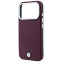 Etui BMW Sign Inclined Deboss Letters Mag Safe do i Phone 18 Pro Max / 17 Pro Max bordowy