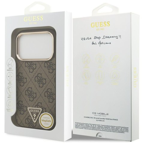 Etui Guess 4G Triangle Logo Mag Safe do i Phone 18 Pro / 17 Pro brązowy