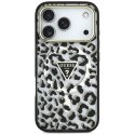 Etui Guess IML Leopard Glitter Triangle Logo Mag Safe do i Phone 18 Pro / 17 Pro czarny