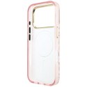 Etui Guess IML Leopard Glitter Triangle Logo Mag Safe do i Phone 18 Pro / 17 Pro różowy