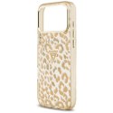 Etui Guess IML Leopard Glitter Triangle Logo Mag Safe do i Phone 18 Pro Max / 17 Pro Max brązowy