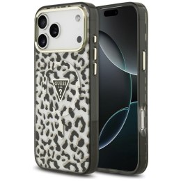 Etui Guess IML Leopard Glitter Triangle Logo Mag Safe do i Phone 18 Pro Max / 17 Pro Max czarny