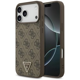 Etui Guess Leather 4G Triangle Strass Mag Safe do i Phone 18 Pro Max / 17 Pro Max brązowy