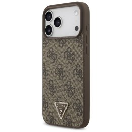 Etui Guess Leather 4G Triangle Strass Mag Safe do i Phone 18 Pro Max / 17 Pro Max brązowy