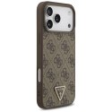 Etui Guess Leather 4G Triangle Strass Mag Safe do i Phone 18 Pro Max / 17 Pro Max brązowy