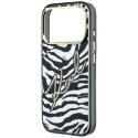 Etui Karl Lagerfeld IML Signature Zebra Glitter Mag Safe do i Phone 18 Pro / 17 Pro złoty