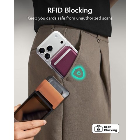 Esr Classic Rfid Magnetic Wallet Stand Magsafe Deep Burgundy
