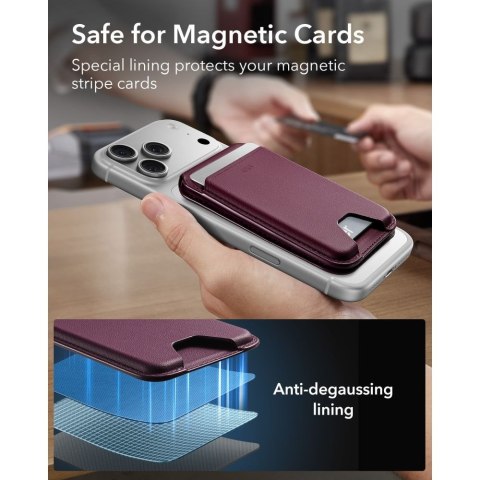 Esr Classic Rfid Magnetic Wallet Stand Magsafe Deep Burgundy