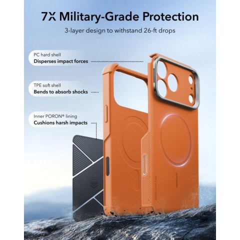 Esr Cyber Tough Kickstand Magsafe Iphone 17 Pro / 18 Pro Pomarańczowy