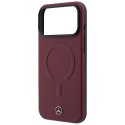Etui Mercedes Leather 3D Mag Safe do i Phone 18 Pro / 17 Pro burgundowy