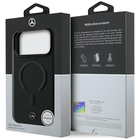 Etui Mercedes Leather 3D Mag Safe do i Phone 18 Pro / 17 Pro czarny