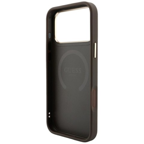Etui Guess 4G with Stripe Round and Classic Logos Mag Safe do i Phone 18 Pro / 17 Pro brązowy