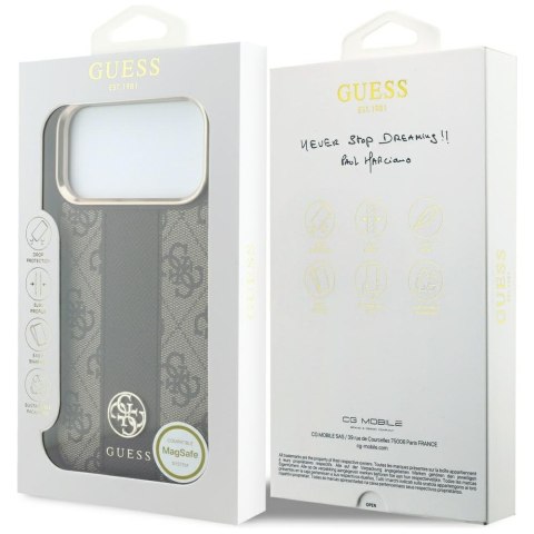 Etui Guess 4G with Stripe Round and Classic Logos Mag Safe do i Phone 18 Pro / 17 Pro brązowy