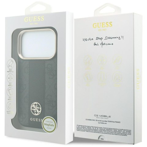 Etui Guess 4G with Stripe Round and Classic Logos Mag Safe do i Phone 18 Pro / 17 Pro czarny