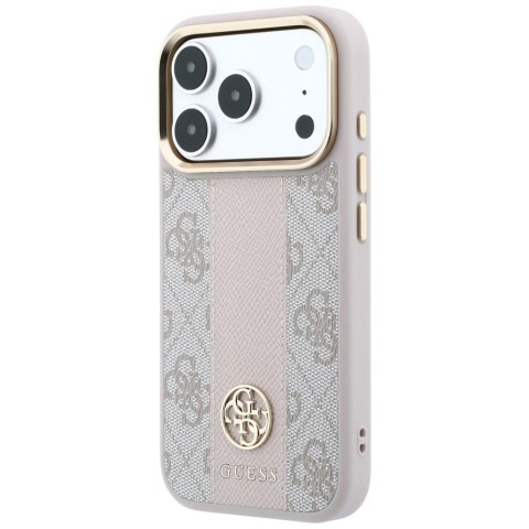 Etui Guess 4G with Stripe Round and Classic Logos Mag Safe do i Phone 18 Pro Max / 17 Pro Max różowy