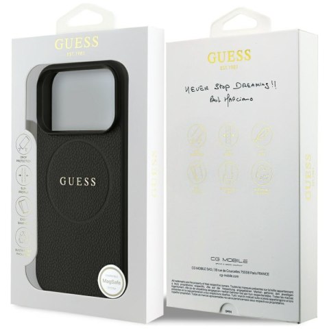 Etui Guess Grained Gold Ring Mag Safe do i Phone 18 Pro / 17 Pro czarny