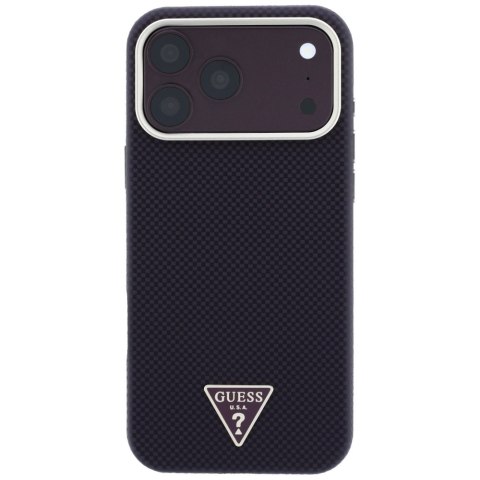 Etui Guess Kevlar Triangle Logo Mag Safe do i Phone 18 Pro / 17 Pro burgundowy