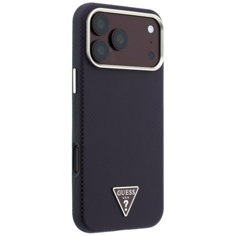 Etui Guess Kevlar Triangle Logo Mag Safe do i Phone 18 Pro / 17 Pro burgundowy