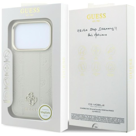 Etui Guess Peony 4G Small Logo Mag Safe do i Phone 18 Pro / 17 Pro beżowy