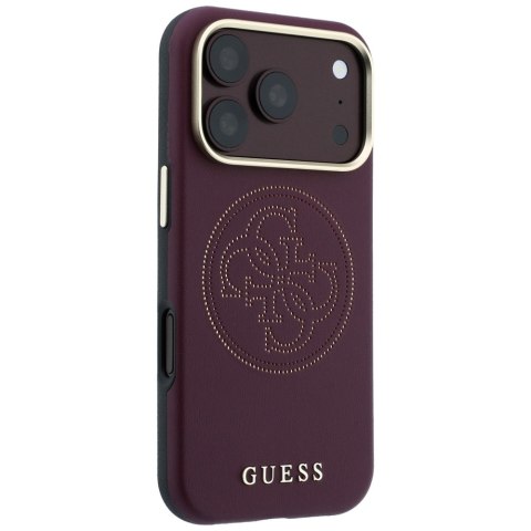 Etui Guess Perforated 4G Gold Logo Magsafe do i Phone 18 Pro / 17 Pro burgundowy