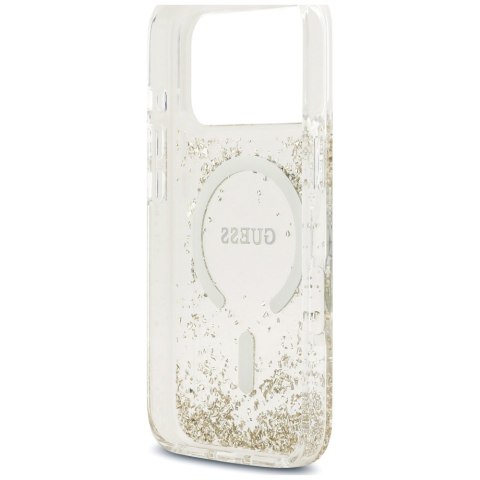 Etui Guess Resin Bottom Glitter Mag Safe do i Phone 18 Pro / 17 Pro złoty