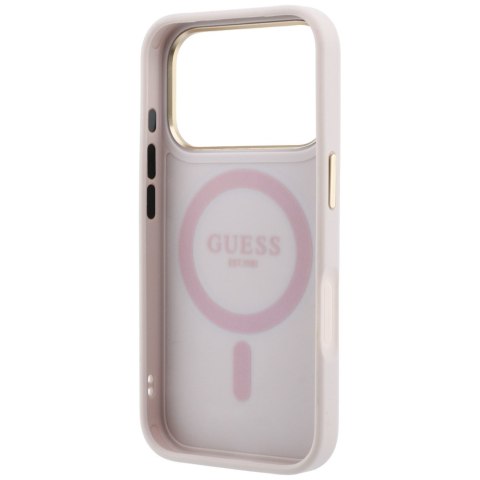 Etui Guess Ring Stand 360 4G Classic Logo Mag Safe do i Phone 18 Pro Max / 17 Pro Max różowy