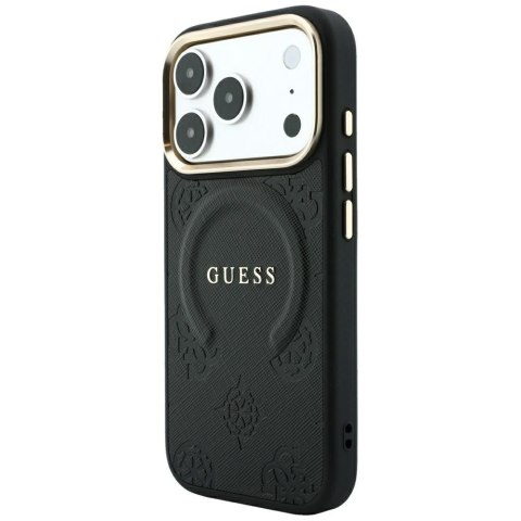 Etui Guess Saffiano Peony & Ring Mag Safe do i Phone 18 Pro / 17 Pro czarny