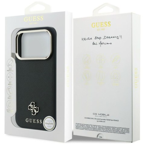 Etui Guess Saffiano Small 4G & Classic Logo Mag Safe do i Phone 18 Pro Max / 17 Pro Max czarny