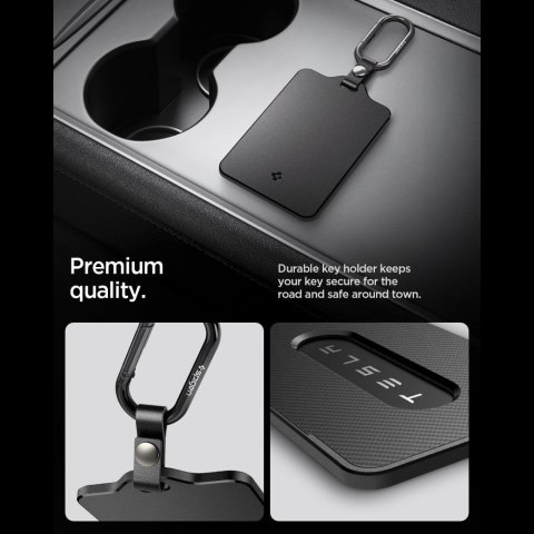 Brelok / Etui na Kartę Kluczyk Spigen TO243 do Tesla Model 3 / Y / S / X - Czarny (Black)