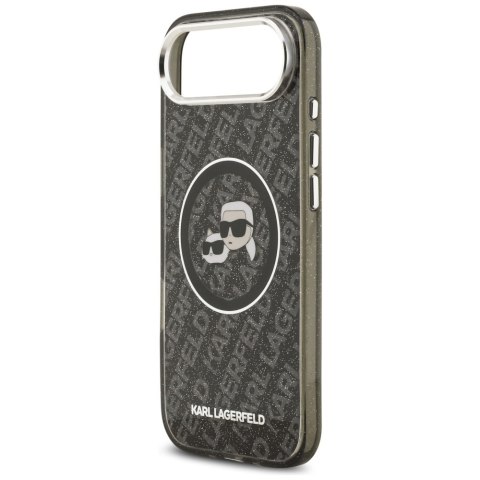Etui Karl Lagerfeld IML Glitter Karl & Choupette Heads Logo Mag Safe do i Phone Air czarny