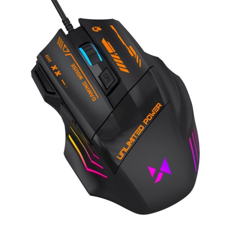 Mysz przewodowa Wozinsky WMGK-1179W gamingowa optyczna 7200 DPI z podświetleniem - czarna