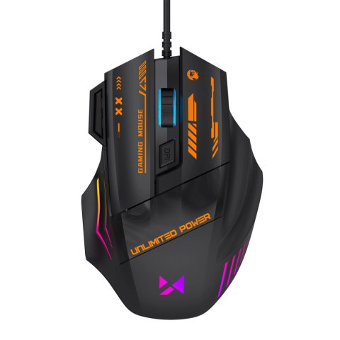 Mysz przewodowa Wozinsky WMGK-1179W gamingowa optyczna 7200 DPI z podświetleniem - czarna