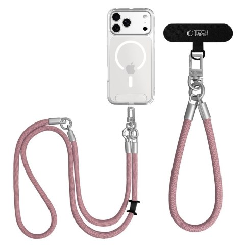 Tech-Protect C10S Rope Crossbody & Wrist brudny róż/tytanowy