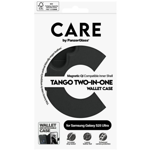 Etui CARE by Panzer Glass Feature Tango 2w1 Wallet do Samsung Galaxy S25 Ultra czarny