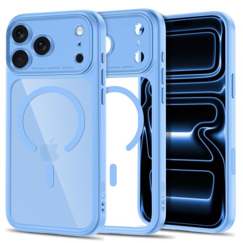 Etui Tech-Protect MagPeak Magsafe CC do iPhone 17 Pro / 18 Pro, jasnoniebieskie / przezroczyste