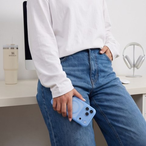 Etui Tech-Protect MagPeak Magsafe CC do iPhone 17 Pro / 18 Pro, jasnoniebieskie / przezroczyste